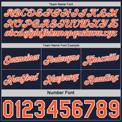 Custom Reversible Navy Orange-White Double Side Star Sublimation Basketball Set Jersey