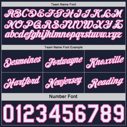 Custom Reversible Navy White-Pink Double Side Star Sublimation Basketball Set Jersey