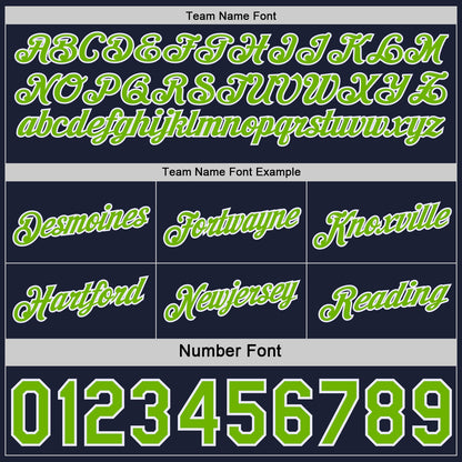 Custom Reversible Navy Neon Green-White Double Side Star Sublimation Basketball Set Jersey
