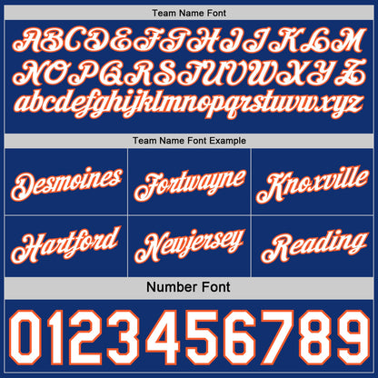 Custom Reversible Royal White-Orange Double Side Star Sublimation Basketball Set Jersey