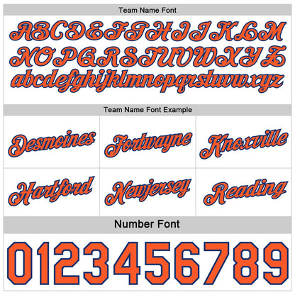 Custom Reversible Royal White-Orange Double Side Star Sublimation Basketball Set Jersey