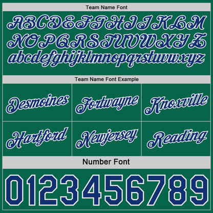 Custom Reversible Royal Kelly Green-White Double Side Star Sublimation Basketball Set Jersey