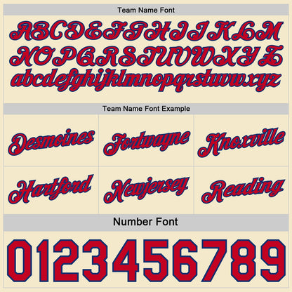 Custom Reversible Royal Red-Cream Double Side Star Sublimation Basketball Set Jersey