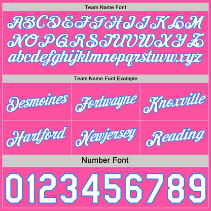 Custom Reversible Pink White-Powder Blue Double Side Star Sublimation Basketball Set Jersey