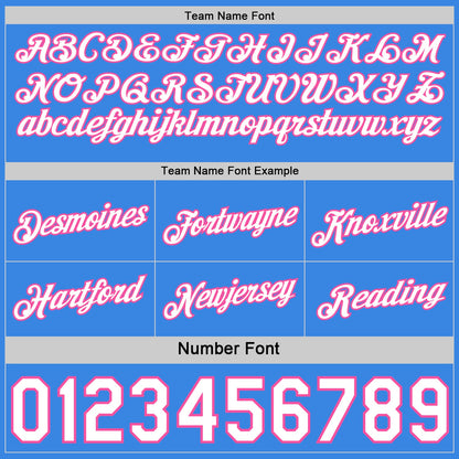 Custom Reversible Pink White-Powder Blue Double Side Star Sublimation Basketball Set Jersey