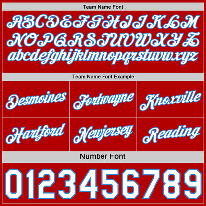 Custom Reversible Red White-Powder Blue Double Side Star Sublimation Basketball Set Jersey