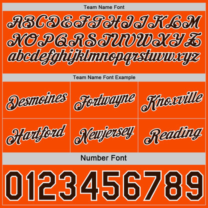 Custom Reversible Brown White-Orange Double Side Star Sublimation Basketball Set Jersey