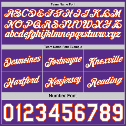 Custom Reversible Purple White-Orange Double Side Star Sublimation Basketball Set Jersey