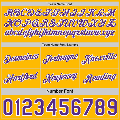 Custom Reversible Purple Gold-White Double Side Star Sublimation Basketball Set Jersey