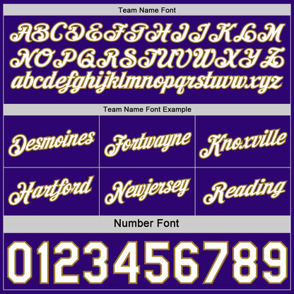Custom Reversible Purple White-Old Gold Double Side Star Sublimation Basketball Set Jersey
