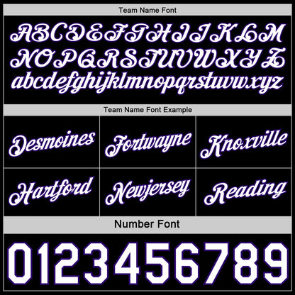 Custom Reversible Purple White-Black Double Side Star Sublimation Basketball Set Jersey