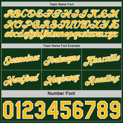 Custom Reversible Green Gold-White Double Side Star Sublimation Basketball Set Jersey