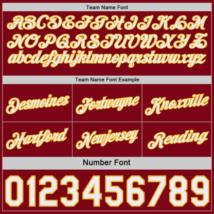 Custom Reversible Crimson White-Gold Double Side Star Sublimation Basketball Set Jersey