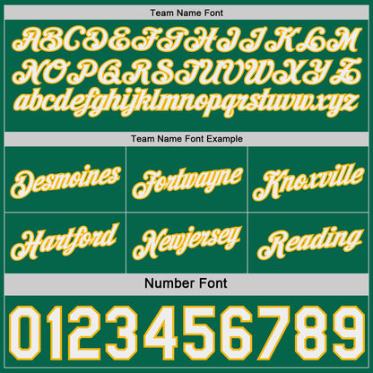 Custom Reversible Kelly Green White-Gold Double Side Star Sublimation Basketball Set Jersey