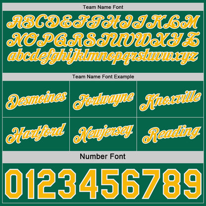 Custom Reversible Kelly Green Gold-White Double Side Star Sublimation Basketball Set Jersey