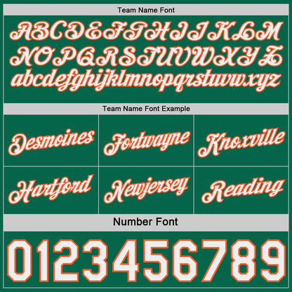 Custom Reversible Kelly Green White-Orange Double Side Star Sublimation Basketball Set Jersey