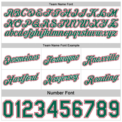 Custom Reversible Kelly Green White-Red Double Side Star Sublimation Basketball Set Jersey