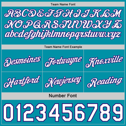 Custom Reversible Teal White-Purple Double Side Star Sublimation Basketball Set Jersey