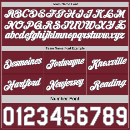 Custom Reversible Burgundy White-Gray Double Side Star Sublimation Basketball Set Jersey