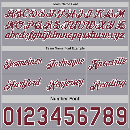 Custom Reversible Burgundy White-Gray Double Side Star Sublimation Basketball Set Jersey