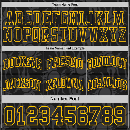 Custom Black-Gold Side Panel Stripe Sun Flame Reversible Double Side Sublimation Basketball Set Jersey