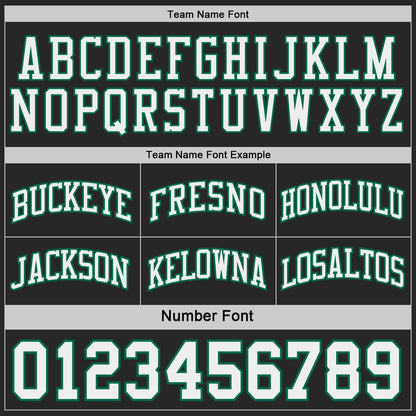 Custom Black White-Kelly Green Side Panel Geometric Chevron Reversible Double Side Sublimation Basketball Set Jersey
