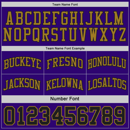 Custom Black Purple-Old Gold Side Panel Geometric Chevron Reversible Double Side Sublimation Basketball Set Jersey