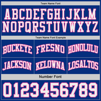 Custom Royal White-Pink Side Panel Geometric Chevron Reversible Double Side Sublimation Basketball Set Jersey