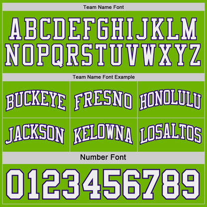 Custom Purple White-Neon Green Side Panel Geometric Chevron Reversible Double Side Sublimation Basketball Set Jersey