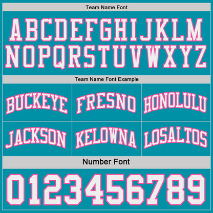 Custom Teal White-Pink Side Panel Geometric Chevron Reversible Double Side Sublimation Basketball Set Jersey