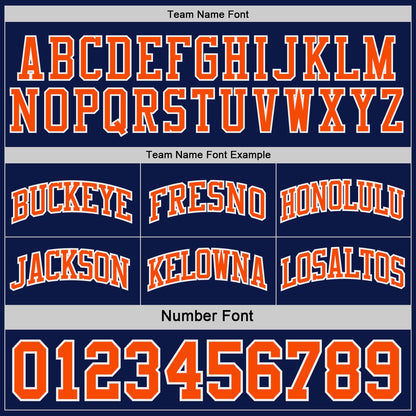 Custom Navy Orange-White Side Panel Geometric Chevron Reversible Double Side Sublimation Basketball Set Jersey
