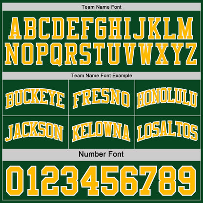 Custom Green Gold-White Side Panel Geometric Chevron Reversible Double Side Sublimation Basketball Set Jersey