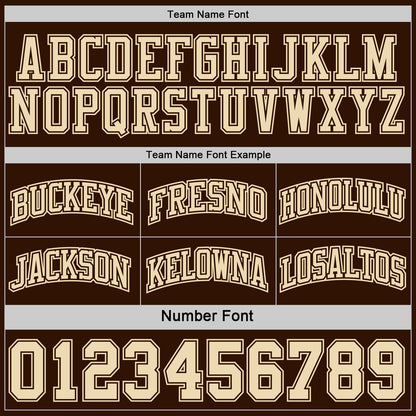 Custom Brown-Cream Side Panel Geometric Chevron Reversible Double Side Sublimation Basketball Set Jersey