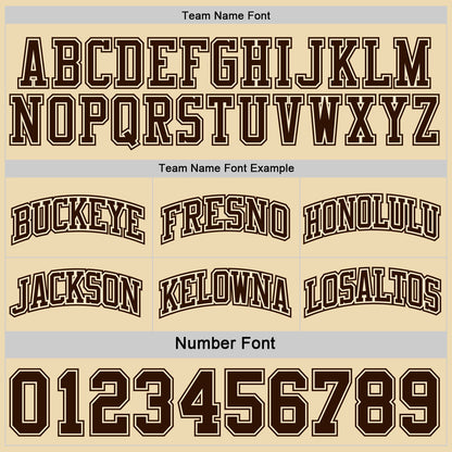 Custom Brown-Cream Side Panel Geometric Chevron Reversible Double Side Sublimation Basketball Set Jersey