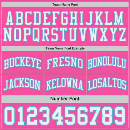 Custom Pink White-Sky Blue Side Panel Geometric Chevron Reversible Double Side Sublimation Basketball Set Jersey