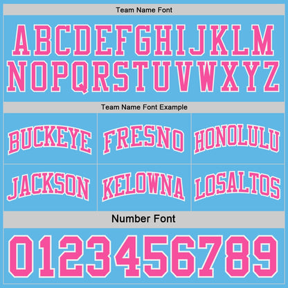 Custom Pink White-Sky Blue Side Panel Geometric Chevron Reversible Double Side Sublimation Basketball Set Jersey