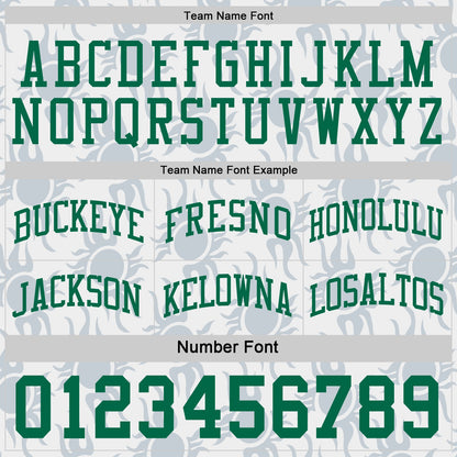 Custom Kelly Green-White Side Panel Stripe Sun Flame Reversible Double Side Sublimation Basketball Set Jersey