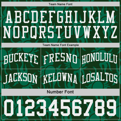 Custom Green-White Side Panel Stripe Sun Flame Reversible Double Side Sublimation Basketball Set Jersey