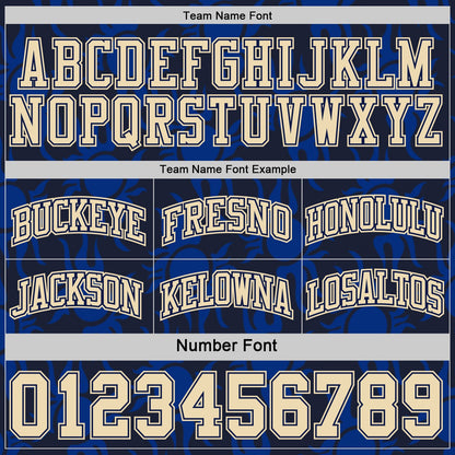 Custom Navy-Cream Side Panel Stripe Sun Flame Reversible Double Side Sublimation Basketball Set Jersey