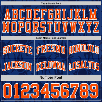 Custom Royal Orange-White Side Panel Stripe Sun Flame Reversible Double Side Sublimation Basketball Set Jersey