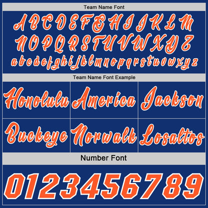 Custom Royal Orange-White Side Panel Stripe Geometric Triangle Gradient Dot Reversible Double Side Sublimation Basketball Set Jersey