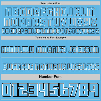 Custom Sky Blue Black-White Side Panel Stripe Geometric V-Cut Color Block Reversible Double Side Sublimation Basketball Set Jersey