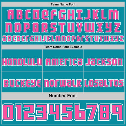 Custom Teal Pink-White Side Panel Stripe Geometric V-Cut Color Block Reversible Double Side Sublimation Basketball Set Jersey