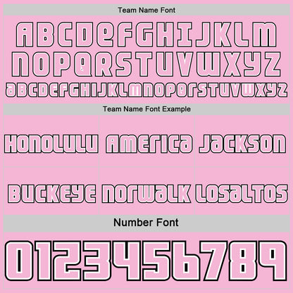 Custom Light Pink Black-White Side Panel Stripe Geometric V-Cut Color Block Reversible Double Side Sublimation Basketball Set Jersey