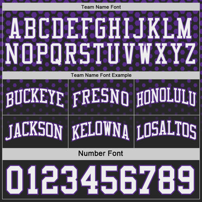 Custom Black White-Purple Side Panel Stripe Gradient Geometric Honeycomb Reversible Double Side Sublimation Basketball Set Jersey