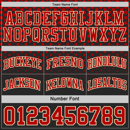 Custom Black Red-Cream Side Panel Stripe Gradient Geometric Honeycomb Reversible Double Side Sublimation Basketball Set Jersey