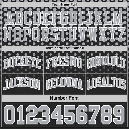 Custom Black Gray-White Side Panel Stripe Gradient Geometric Honeycomb Reversible Double Side Sublimation Basketball Set Jersey