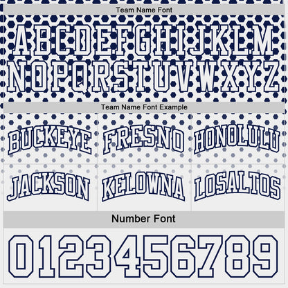 Custom Navy-White Side Panel Stripe Gradient Geometric Honeycomb Reversible Double Side Sublimation Basketball Set Jersey
