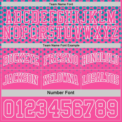 Custom Teal Pink-White Side Panel Stripe Gradient Geometric Honeycomb Reversible Double Side Sublimation Basketball Set Jersey