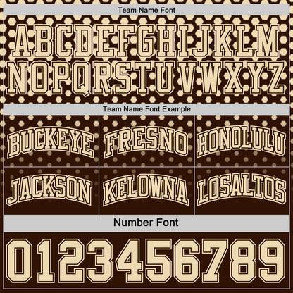 Custom Brown-Cream Side Panel Stripe Gradient Geometric Honeycomb Reversible Double Side Sublimation Basketball Set Jersey